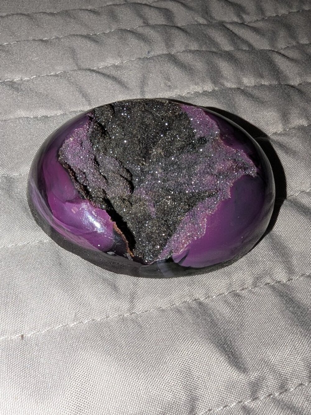 $3 with Bundle ~ Purple Druzy Agate Slice Paperweight Geode 6578